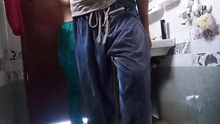 Indian Desi Dever Teenage Bhabhi Sex in Bathroom Shawer After Going Husband Cheat and Husband Brother