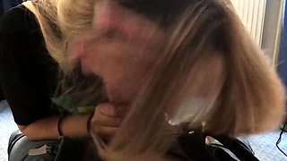 Blonde Babe Gives Sloppy Blowjob and Swallows Cum