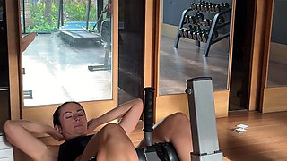 Gym Workout in Sexy Top and Tight Shorts