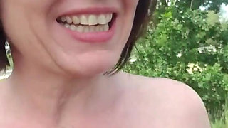 Unrestrained Nude Run with Splashes at the Lake
