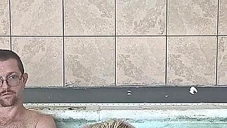 BBW Princess Sucking His Cock Underwater with Her Naughty Stepfather