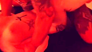 Hot Threesome with My Big Tattooed Daddy and Small Emo Chick