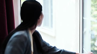 Big Tits Asian Wakes Up With Huge Cock And Fucks Her