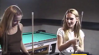 Two horny teens are jumping on guy's cock