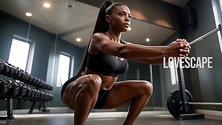 Ebony Babe Hot Gym Fuck Session
