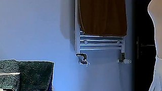 Cute and Hot Sexy Tight Pussy Cheerleader Shows Her Shaved and Wet Pussy Under Her Mini Skirt in the Bathroom