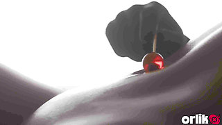 2b Nier Automata - Lollipop Pussy Rub & Big Dick Cumshot - Rule34 3D Animation