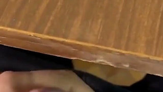 Busty Schoolgirl Handjob to a Classmate Under the Table at Math Class