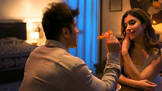 Indian pair celebrating their anniversary inside bedroom