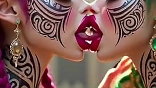 Beautiful Elves Princess Kissing, Ai Animation