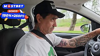 I suck my STEPBROTHER's COCK in the car and it ENDS in my MOUTH