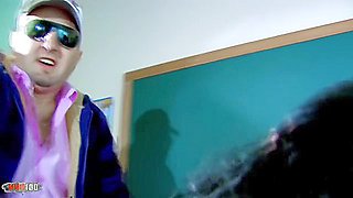Threesome At School With Busty French Beurette Angelina Johns