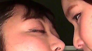 Teacher Yuka Asami Slips Her Tongue Inside Sumire Seto’s Nose in the Classroom. the Saliva Shines...