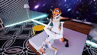 Hot evening in a fox bedroom