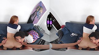 Mini Mitzi & Lucianna Luci in a steamy amateur blowjob