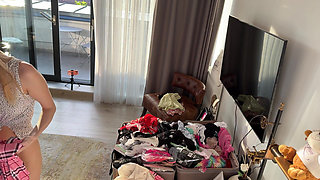Hot Sexy Beautiful Business Woman Comes for a Fashion Photo Shoort It Turns Out Softcore Porn with Naked Try on