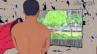 Neha Bhabhi Hot Desi Aunty Gets Drenched in Rain - Hindi Sex Scene with Stepmom