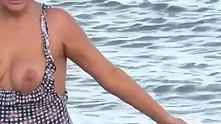 Curvy Young MILF Skinny Dipping in October