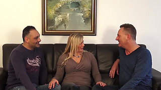 Mature Blonde MILF Double Teamed by Hung Studs in Wild Threesome
