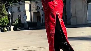 LadyPerse - Latex And Kimono In Public