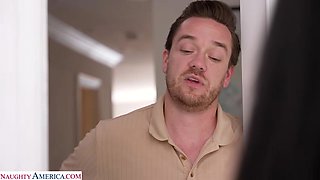 Aussie babe Holly Day takes big dick to help pay off man's debt